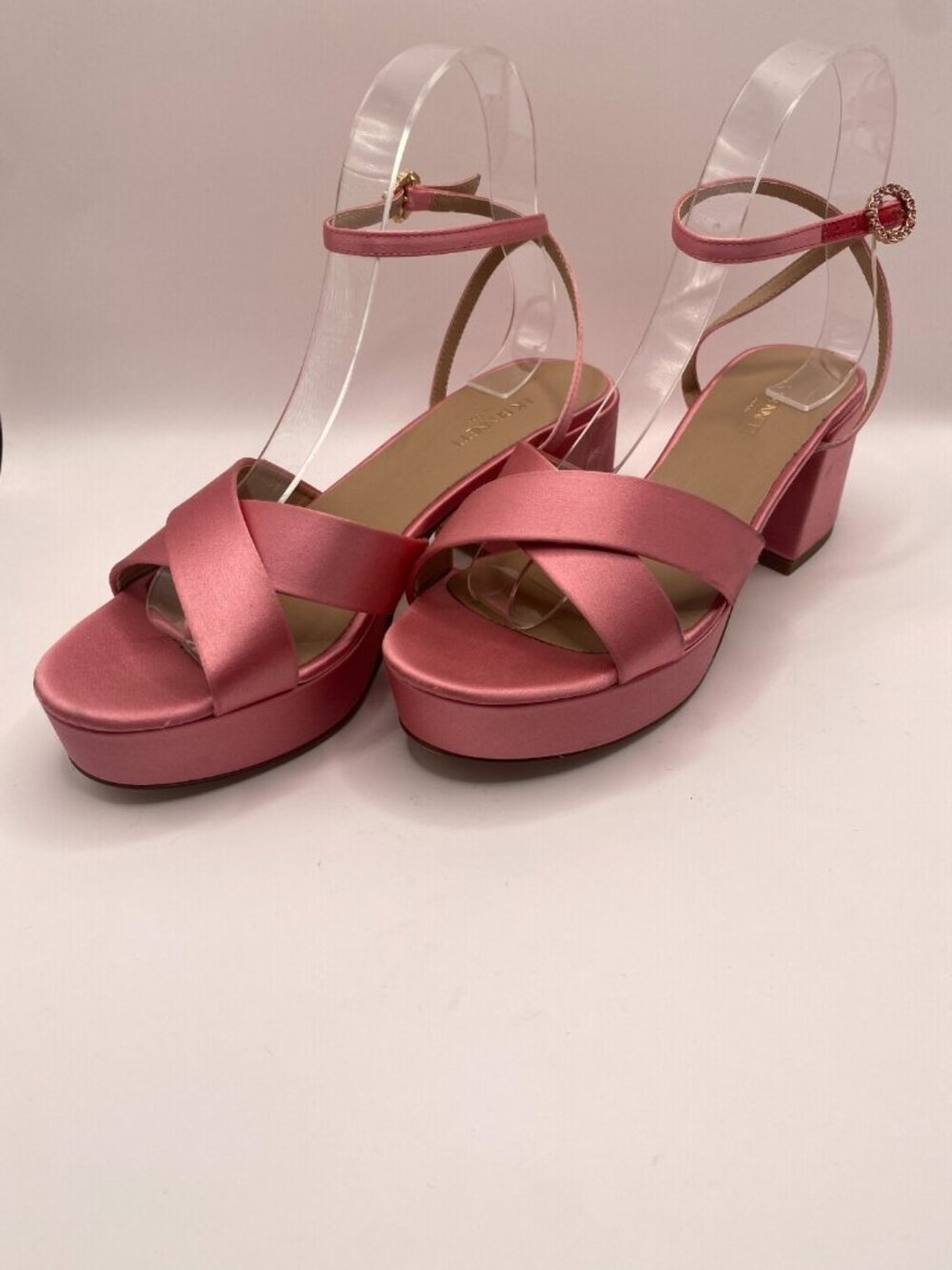 LK BENNETT Womens Pin-flamingo Royal Ascot X Lkb Amie Satin Platform Sandals 7